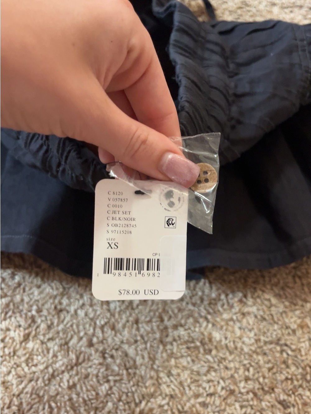 Free People black roselle denim mini skirt - Picture 2 of 3